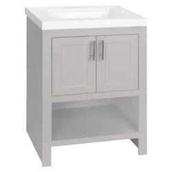Royal Cabinets Single Gray Bathroom Vanity 24-1/2 in. W X 18.75 in. D X 35-1/2 in. H