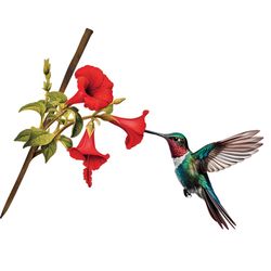 Spinfinity Designs Hummingbird Tree Stake Multicolored Steel 14 in. H Tree Decoration