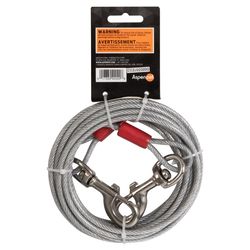 Aspen Pet Gray Plastic Coated Cable Dog Cable Tie-Out X-Large