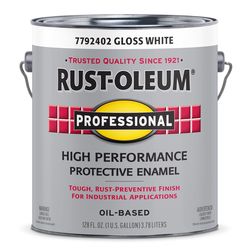 Rust-Oleum Professional Indoor and Outdoor Gloss White Oil-Based Protective Enamel 1 gal