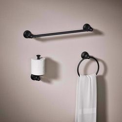 Kohler Facile Matte Black Bathroom Hardware Kit Metal