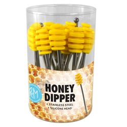 R&M International Corp Silver/Yellow Silicone/Stainless Steel Honey Dipper