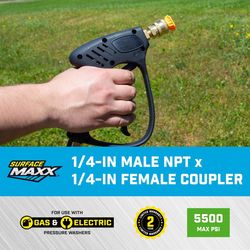SurfaceMaxx 1/4-in Male NPT x 1/4-in Female Quick Connect Coupler 5500 psi