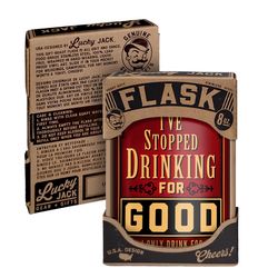 Lucky Jack 8 oz Stainless Steel I've Given Up Drinking For Good Hip Flask