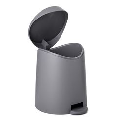 Superio Brand Modern 3 L Gray Plastic Step-On Trash Can