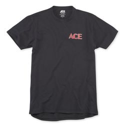 Ace Vintage Threads L Short Sleeve Unisex Crew Neck Black Tee Shirt