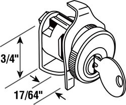 Prime-Line Brushed Nickel Steel Clockwise Mailbox Lock For Dura-Steel 2