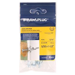 RAWLPLUG 5/32 in. D X 1.5 in. L Steel Phillips Head Hollow Wall Anchors 1 pk
