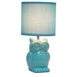 Simple Designs 12.8 in. Matte Blue Desk Lamp