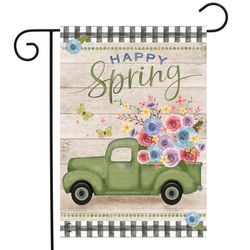 Briarwood Lane Happy Spring Garden Flag 12.5 in. W X 18 in. L