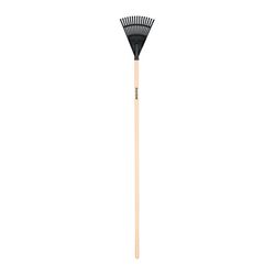 Truper Tru-Tough 54.5 in. 15 Tine Poly Shrub Rake Wood Handle