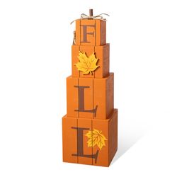 Glitzhome 26 in. Halloween and Fall Wood Reversible Boxed Porch Signs