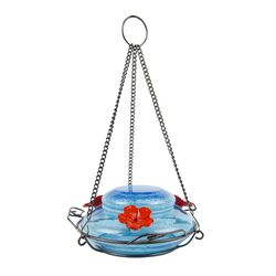 Nature's Way Garden Hummingbird 16 oz Glass/Metal Mason Jar Nectar Bird Feeder 3 ports