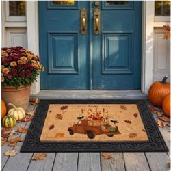 Briarwood Lane 30 in. W X 18 in. L Multi-Color Fall Bounty Truck Polyester Door Mat