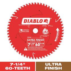 Diablo 7-1/4 in. D X 5/8 in. TiCo Hi-Density Carbide Circular Saw Blade 60 teeth 1 pk