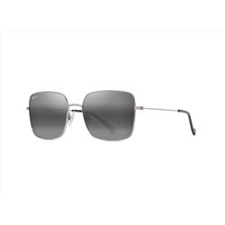 Maui Jim Lipine Sunglasses Women's Shiny Silver Frame Neutral Grey Lens Polarized