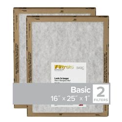 Filtrete 16 in. W X 25 in. H X 1 in. Synthetic 2 MERV Flat Panel Filter 2 pk