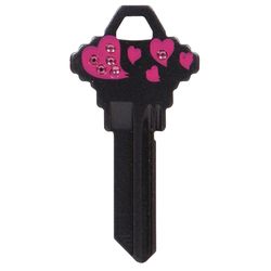 HILLMAN DIVA Hearts House/Office Universal Key Blank Single Black