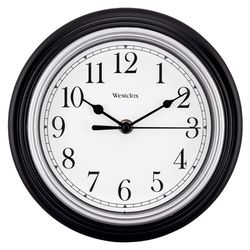 Westclox 8-1/2 in. L X 8-1/2 in. W Indoor Analog Wall Clock Plastic Black/White