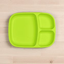 Re-Play Green Plastic/Polypropylene 3 Section Divided Plate 1 pk