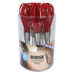 R&M International Corp Silver/Red Silicone/Stainless Steel Whisk
