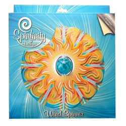 Spinfinity Designs Multi-color Stainless Steel 12 in. Crystal Aqua Sun Large Outdoor Spinner