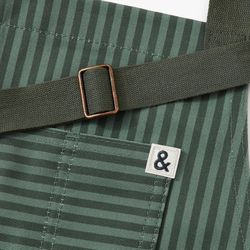 Hedley & Bennett Kale Green Stripe Cotton Twill Apron