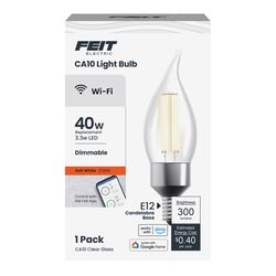 Feit Smart Home CA10 (Flame Tip) E12 (Candelabra) Smart-Enabled LED Bulb Soft White 40 Watt Equivale