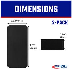 Magnet Source 1.875 in. L X .875 in. W Black Block Magnets 3 lb. pull 2 pc