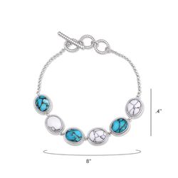 Montana Silversmiths Women's Oceans of Heaven Toggle Oval Silver/Turquoise Bracelet