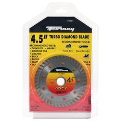 Forney Turbo 4-1/2 in. D X 7/8 in. Diamond Continuous Rim Circular Saw Blade 1 teeth 1 pc