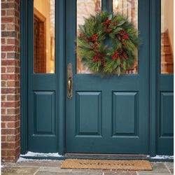 Good Tidings 24 in. D X 2 ft. L Berries/Cones Wreath