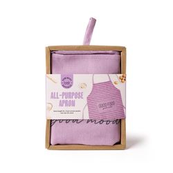 Krumbs Kitchen Homemade Happiness 1 pocket Purple Cotton Apron