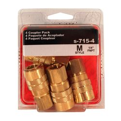 Milton Brass Air Coupler 1/4 in. 4 pc