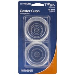 Softtouch Plastic Caster Cup Clear Round 1-13/16 in. W X 1-13/16 in. L 4 pk