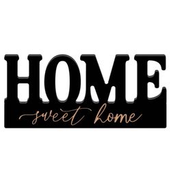 P Graham Dunn Home Sweet Home 4.5 in. H X 10 in. L Black MDF Tabletop Decor