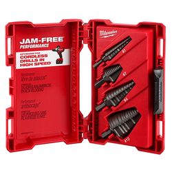 Milwaukee Assorted Black Oxide Step Drill Bit Set 3-Flat Shank 4 pc