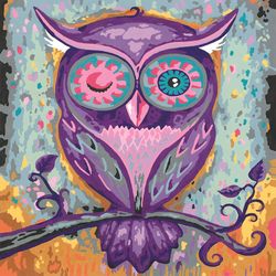 Ravensburger CreArt Dreaming Owl Paint By Number Set Multicolored 9 pc