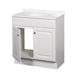 Zenna Home Single White Bathroom Vanity 30 in. W X 18 in. D X 35 in. H