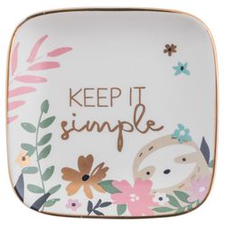 Karma Flora .30 in. H X 2.75 in. L Multicolored Ceramic Trinket Tray