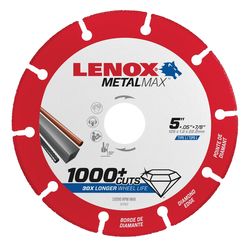 LENOX MetalMax 5 in. D X 7/8 in. X .050 in. thick Diamond/Metal Cut-Off Wheel 1 pc