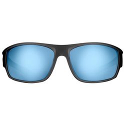 Flying Fisherman Reefline Sunglasses Unisex Matte Black Frame Smoke Blue Mirror Lens Polarized