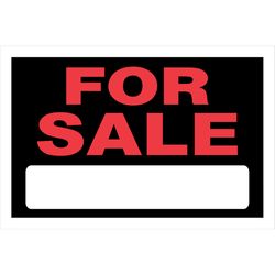 HILLMAN English Black For Sale Sign 8 in. H X 12 in. W