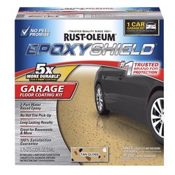 Rust-Oleum EpoxyShield Gloss Tan Water-Based Amine Cured Epoxy Garage Floor Coating Kit 1 gal