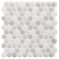 Smart Tiles 8.95 in. W X 8.97 in. L Gray Glazed Vinyl Adhesive Wall Tile 4 pc