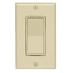 Leviton Decora 15 amps Single Pole Rocker Switch Ivory 1 pk