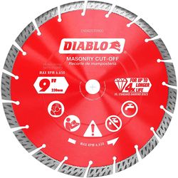 Diablo 9 in. D X 7/8 in. X .102 in. thick Diamond Turbo Rim Masonry Cut-Off Disc