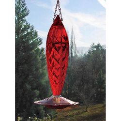 Songbird Essentials Hummingbird 20 oz Copper/Glass Crystal Spiral Nectar Bird Feeder
