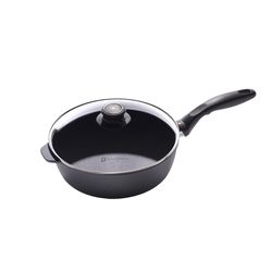 Swiss Diamond Cast Aluminum Saute Pan 9.5 in. 3.2 qt Black