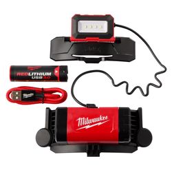 Milwaukee Redlithium 600 lm Black/Red LED Rechargeable Head Lamp